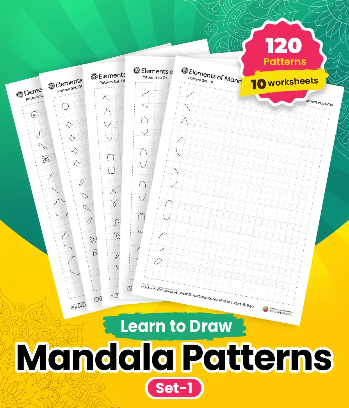 Mandala Pattern Worksheets Set-1