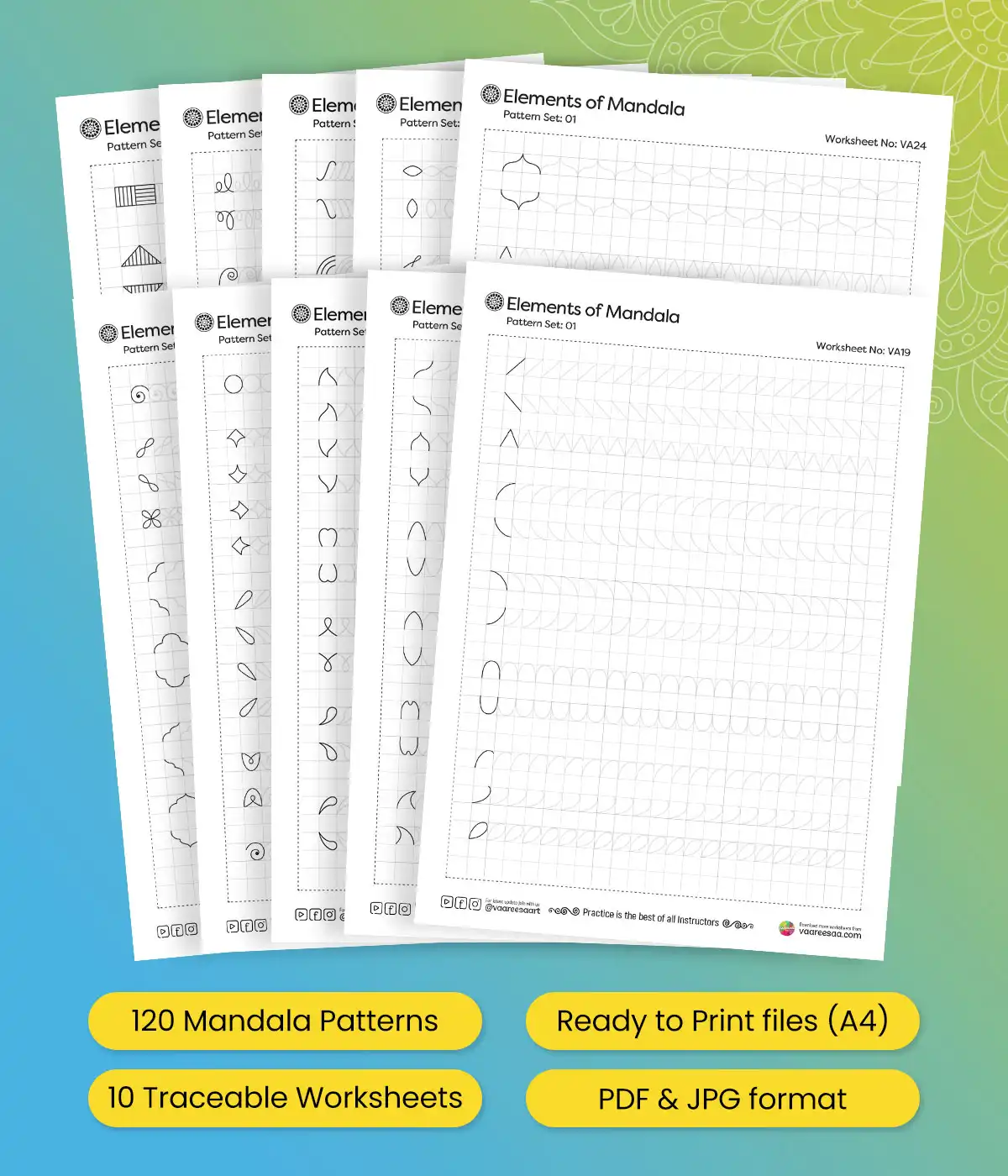 Mandala Pattern Worksheets Set-1