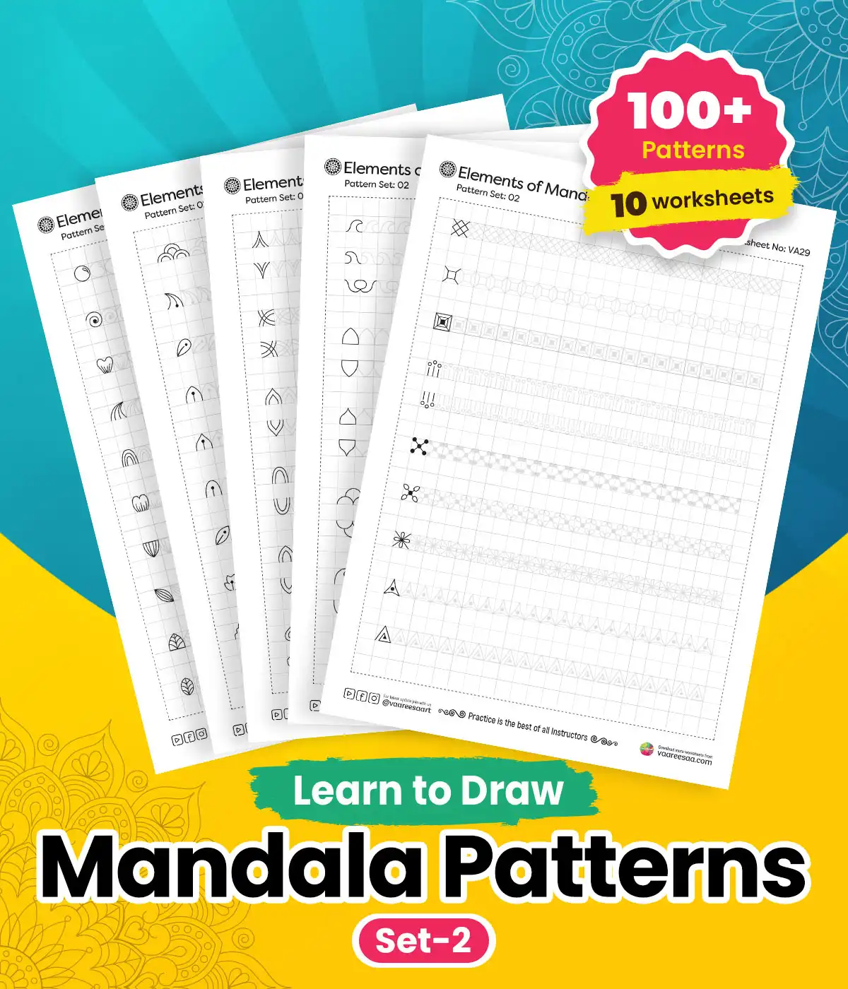 Mandala Pattern Worksheets Set-2