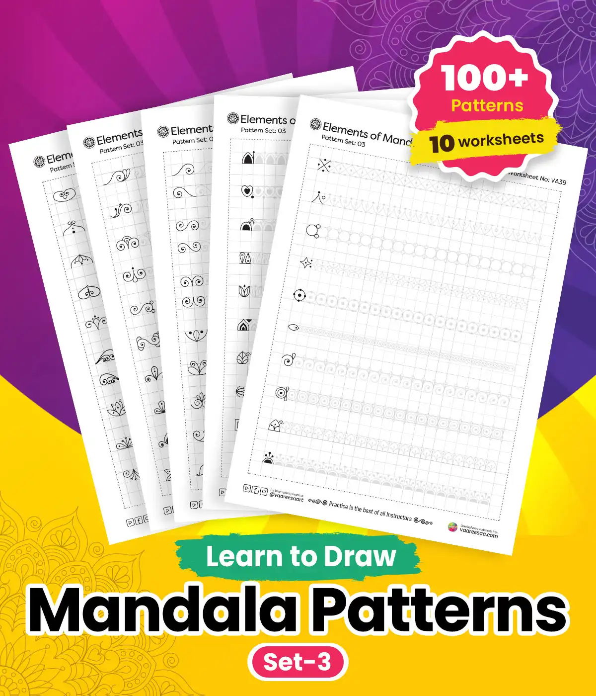 Mandala Pattern Worksheets Set-3
