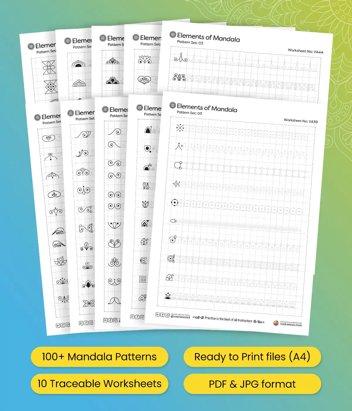 Mandala Pattern Worksheets Set-3