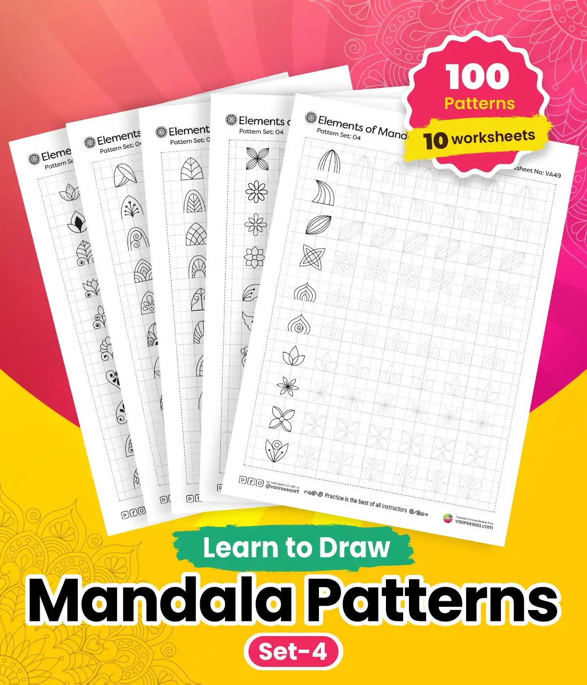 Mandala Pattern Worksheets Set-4