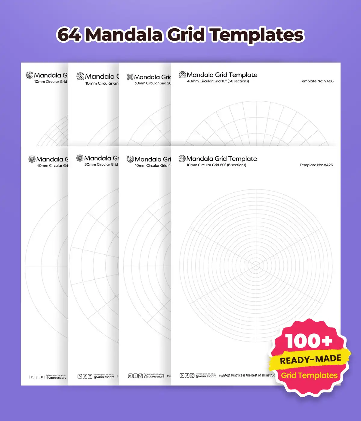 Mandala Outline Grid Template