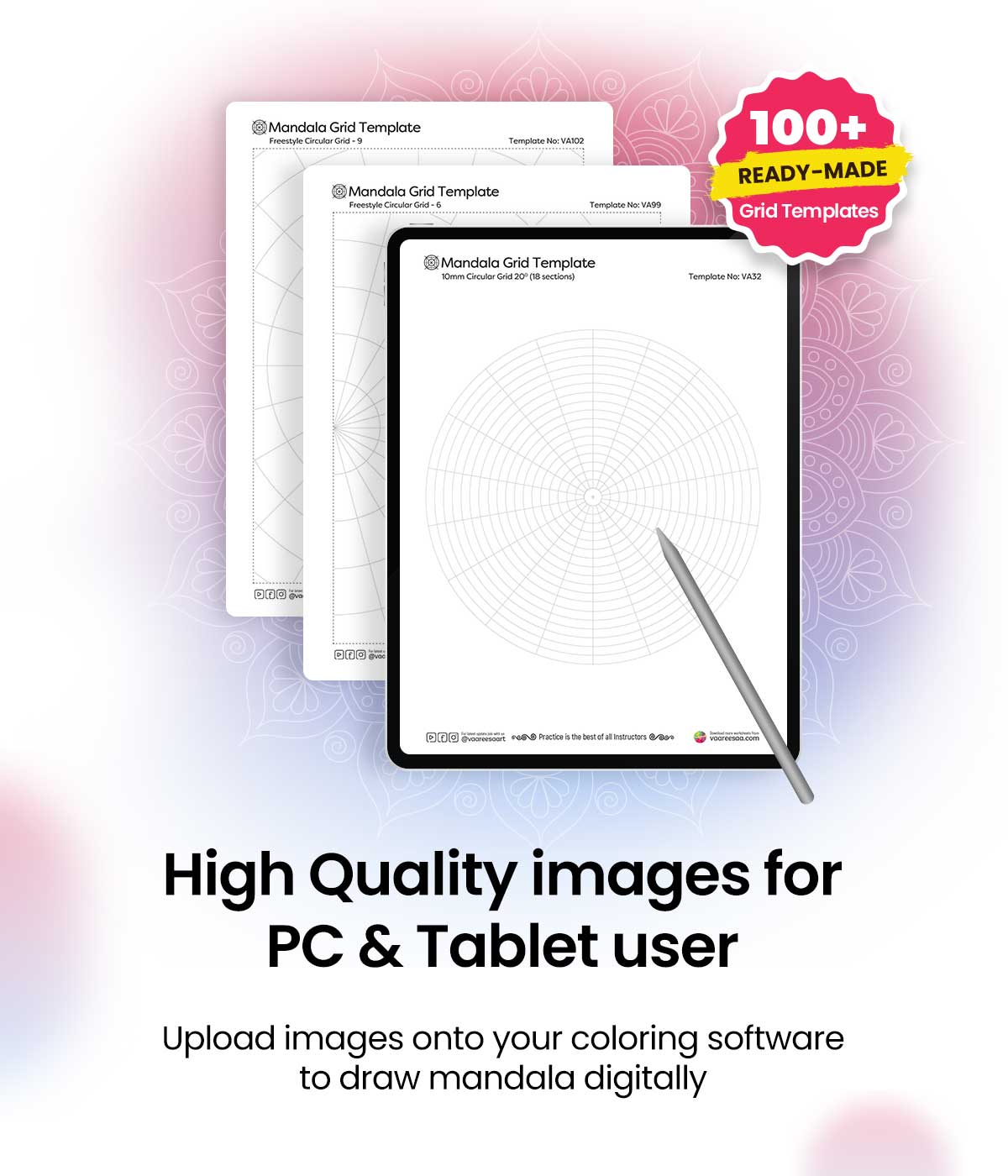 Mandala Drawing Practice Grid