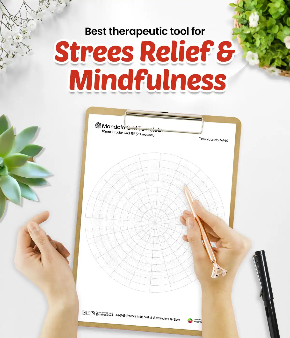 Mandala Grid Worksheet Printable