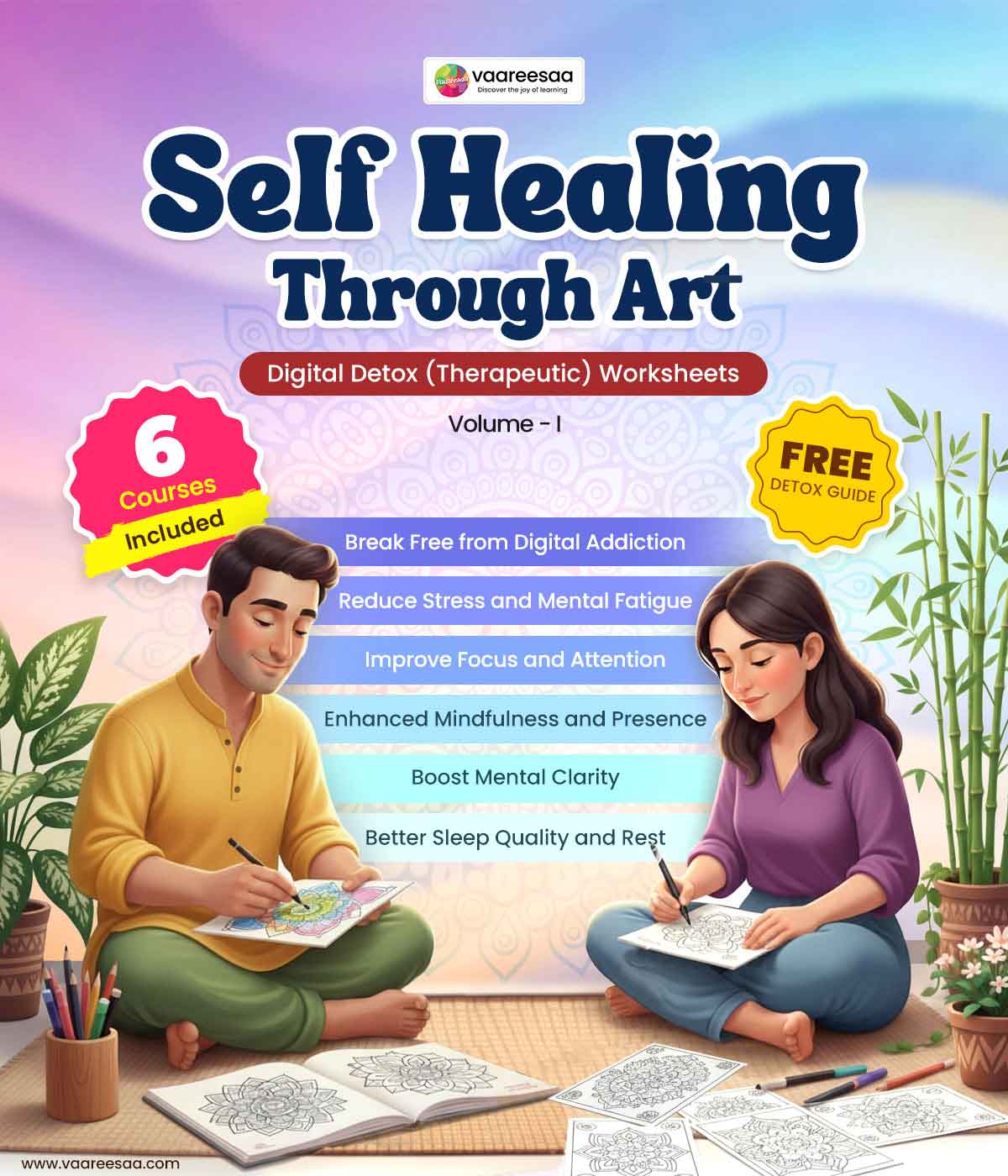 Self Healing Through Art – Therapeutic Worksheets