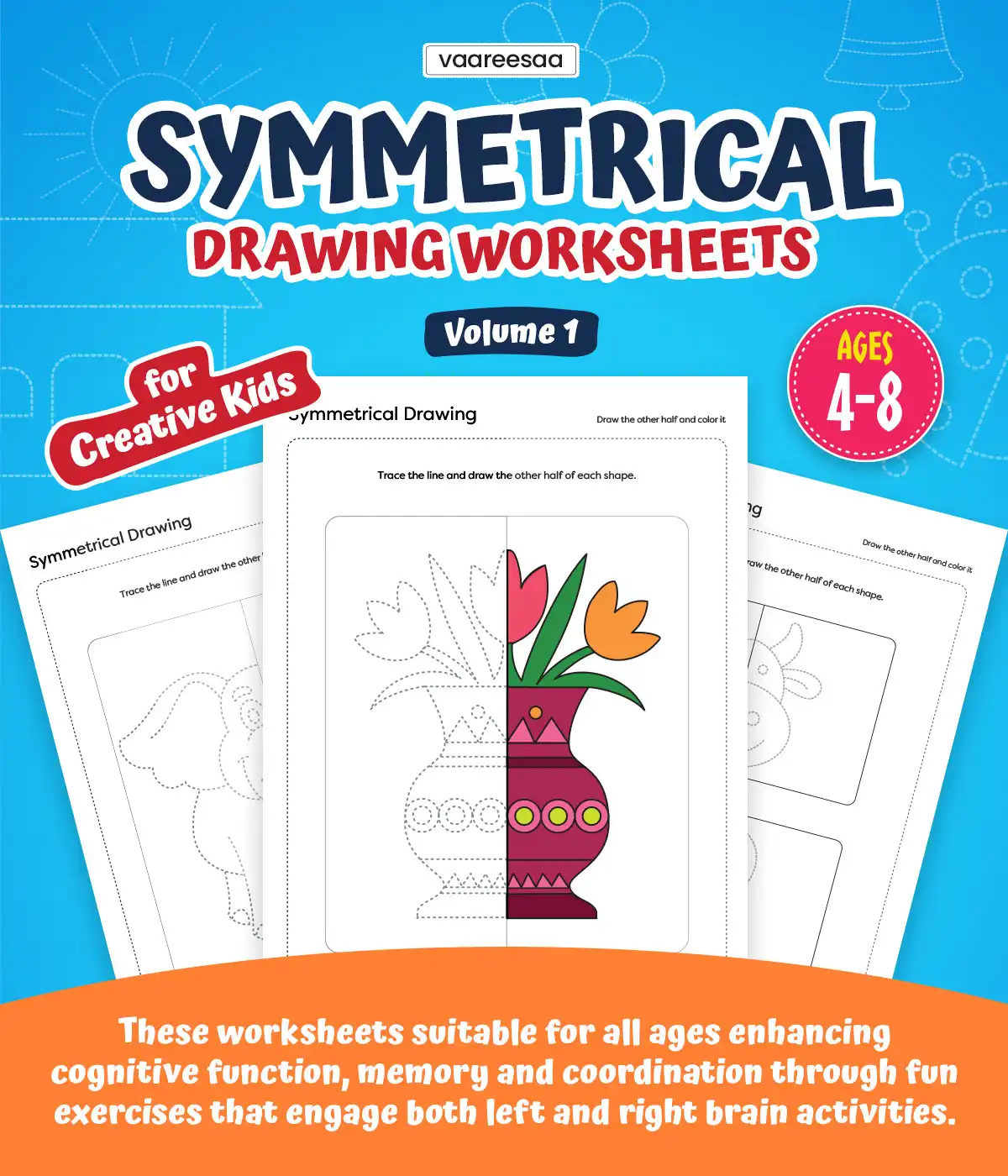 Symmetrical Drawing Worksheets Volume-1
