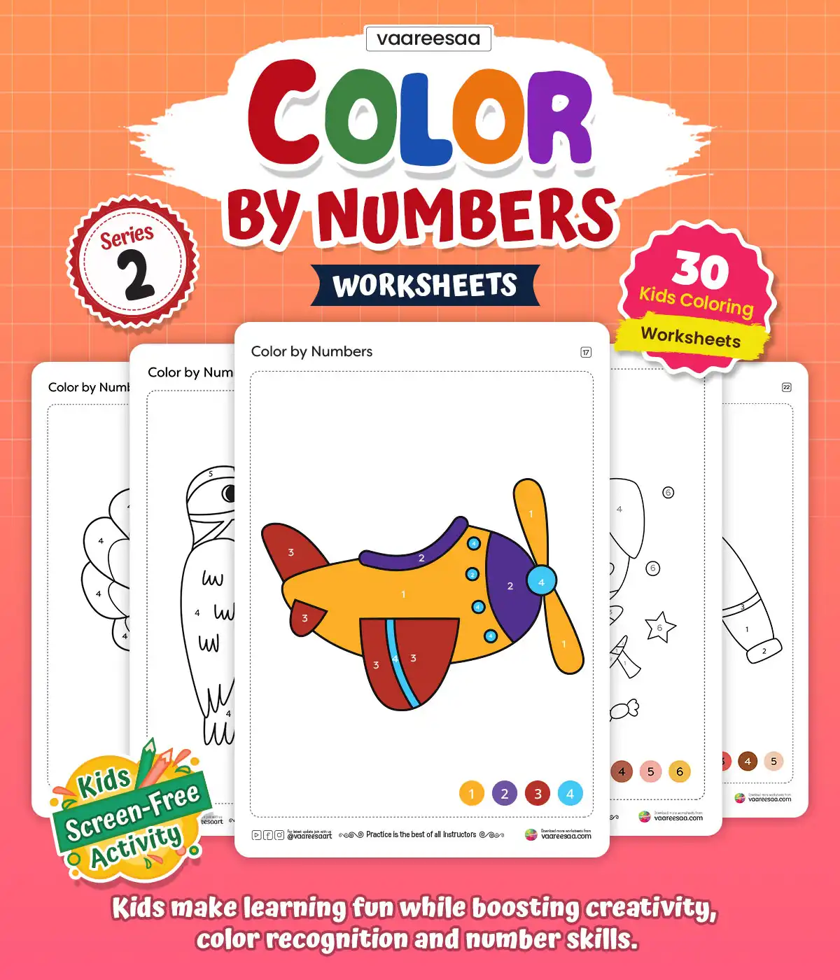 Color by Number Worksheets Volume-2