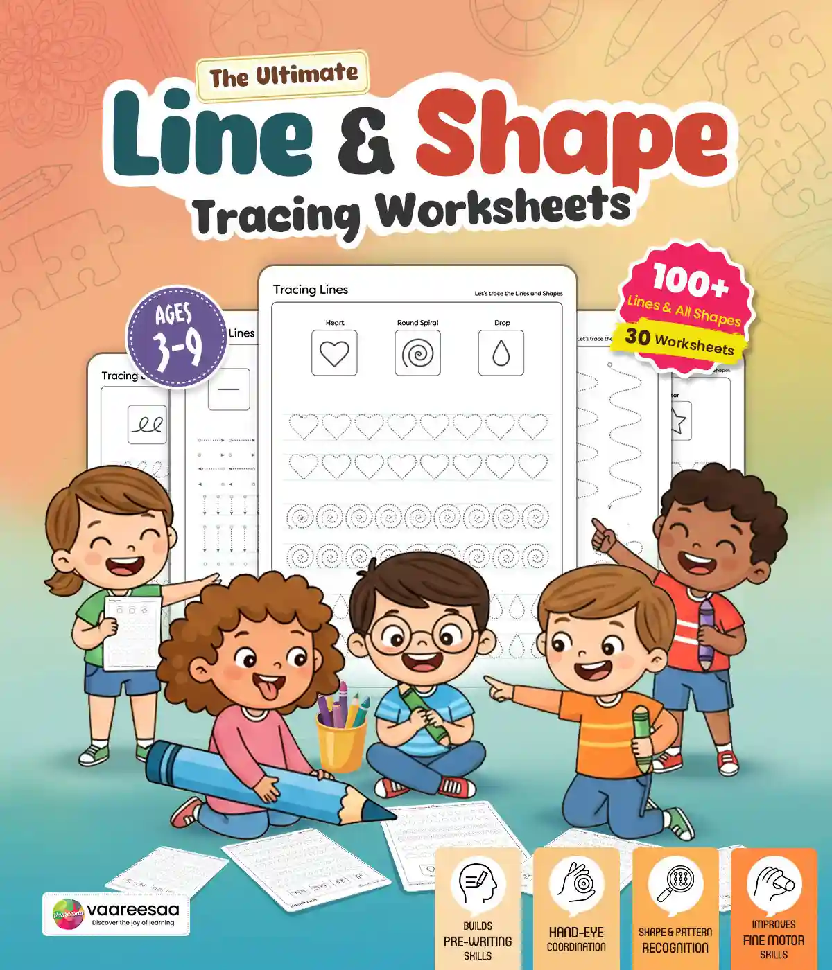 Tracing Lines and Shapes Worksheets