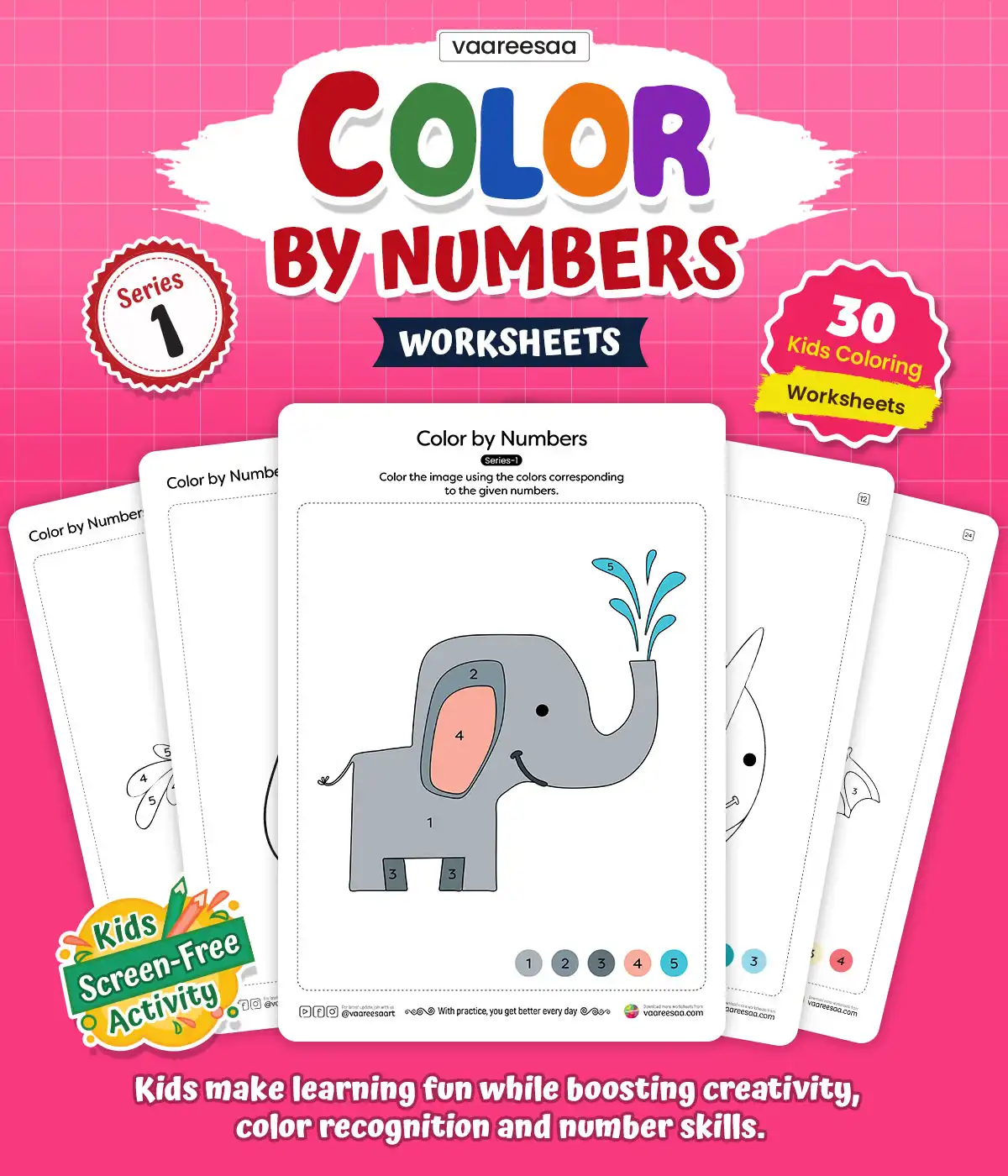 Color by Number Worksheets Volume-1