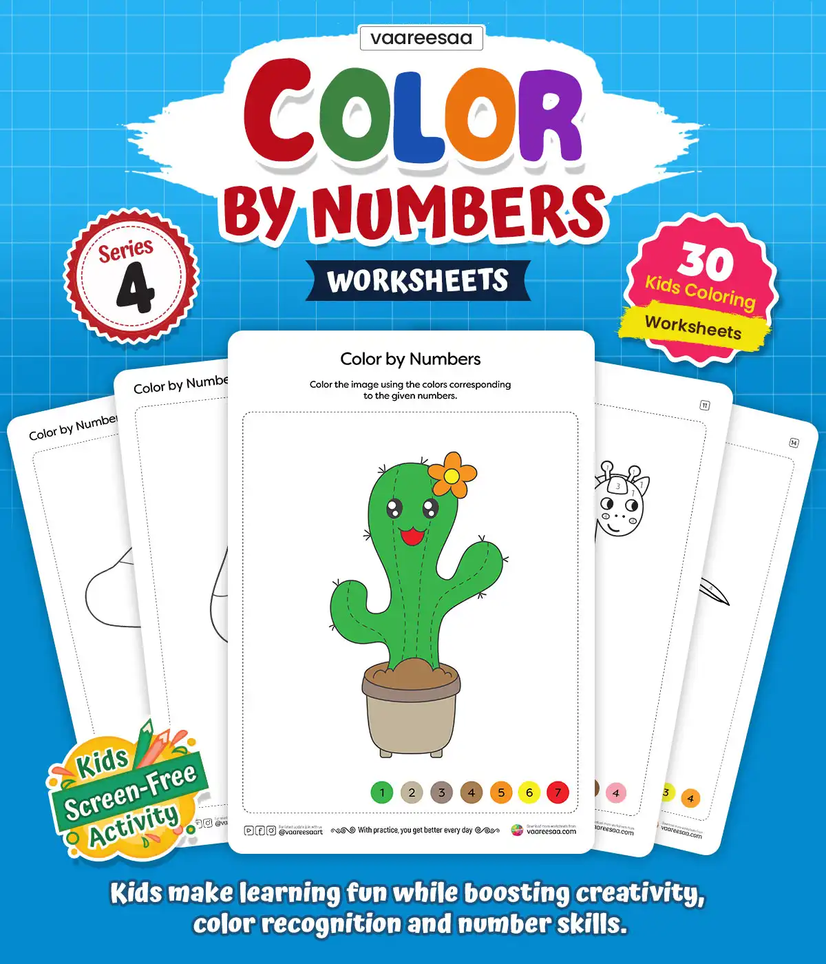Color by Number Worksheets Volume-4