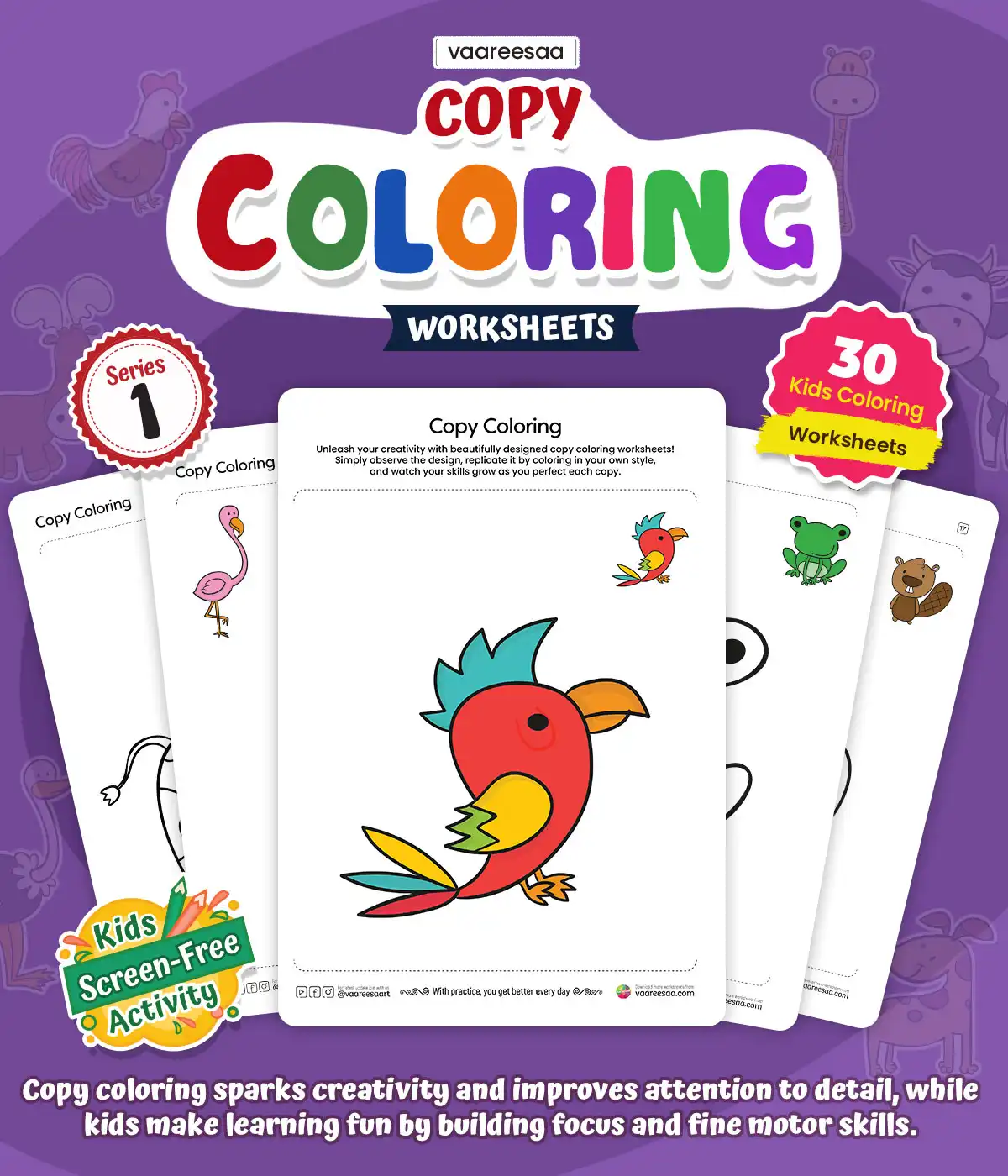 Copy Coloring Worksheets Volume-1